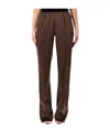 Tom Ford Silk Satin Straight Leg Pant In Brown
