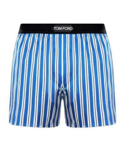 Tom Ford Elasticated Waistband Striped Loungewear In Blue