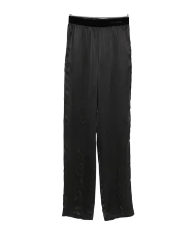 Tom Ford Elastic-waist Casual Trousers In Black