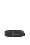 Tom Ford Mens Black Reversible Brand-plaque Leather Belt In Brown