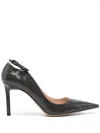 Tom Ford 85mm Angelina Croc-embossed Leather Pumps In Black