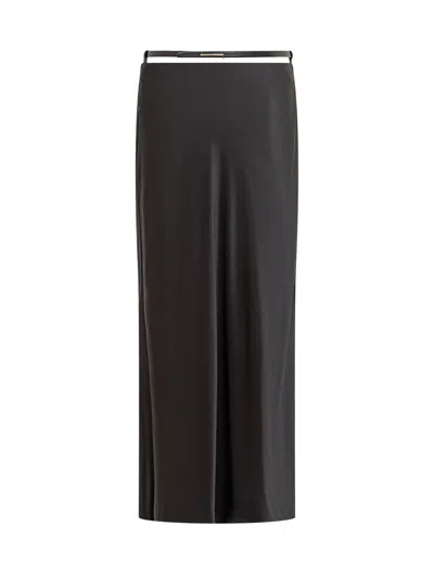 Tom Ford Elegant Long Silk Skirt In Black