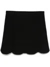 Tom Ford Elegant Mini Skirt With Scalloped Hem And Elastic Waistband In Black