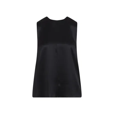 Tom Ford Elegantly Crafted Silk Charmeuse Top In Black