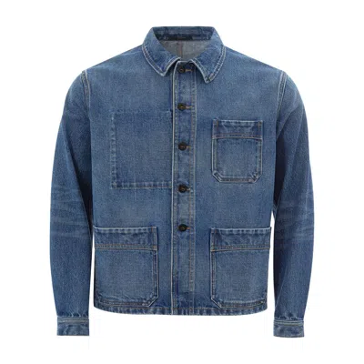 Tom Ford Elevated Denim Jacket In Multicolor Finesse In Blue