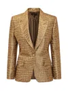 Tom Ford Elevated Jacquard Blazer In Brown