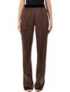 Tom Ford Silk Satin Straight Leg Pant In Brown