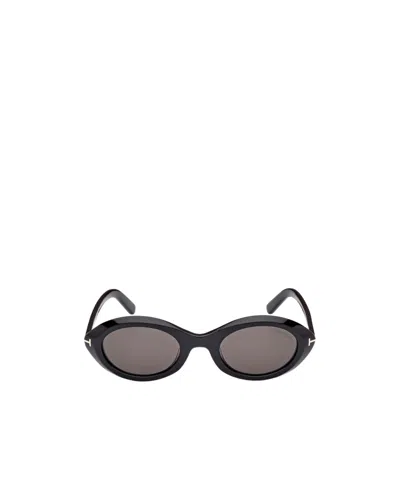 Tom Ford Elliptical Sunglasses In Gray