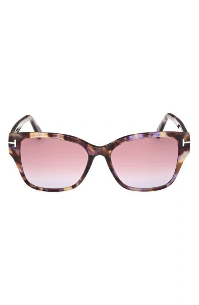 Tom Ford Elsa 55mm Butterfly Sunglasses In Purple