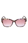 Tom Ford Elsa Wayfarer-frame Sunglasses In Violet Havana/t Logo