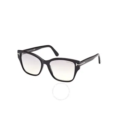Tom Ford Elsa Smoke Mirrored Butterfly Ladies Sunglasses Ft1108 01c 55 In Black