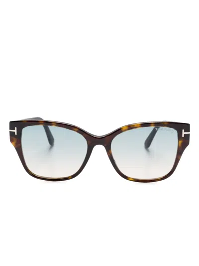 Tom Ford Elsa Square-frame Sunglasses In Brown
