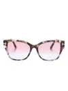 Tom Ford Elsa Gradient Acetate Butterfly Sunglasses In 紫色