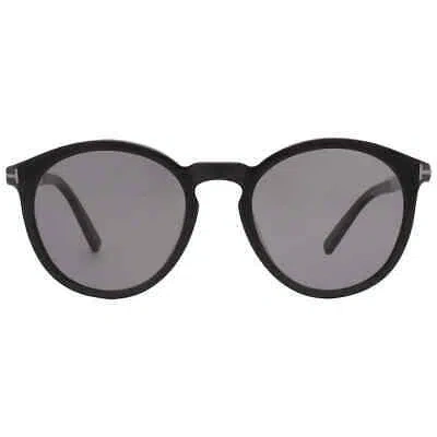 Pre-owned Tom Ford Elton Polarized Smoke Round Men's Sunglasses Ft1021-n 01d 51 In Gray