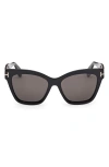 Tom Ford Elvira 55mm Butterfly Sunglasses In Black
