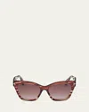 Tom Ford Elvira Cat Eye Acetate Sunglasses In Colhav/bordg