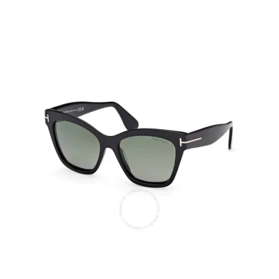 Tom Ford Elvira Polarized Green Cat Eye Ladies Sunglasses Ft1217 01r 55