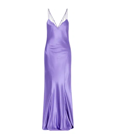 Tom Ford Embellished Satin Gown In Purple
