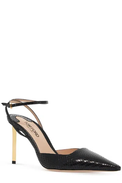 Tom Ford Embossed Ankle Pumps In Black