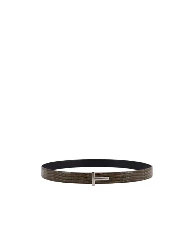 Tom Ford Embossed Belt In Black