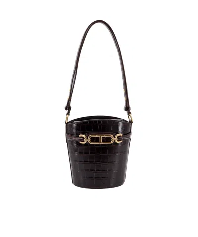 Tom Ford Embossed Bucket Bag In Black