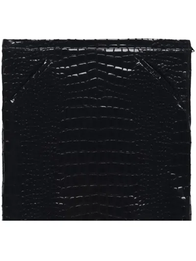 Tom Ford Embossed Crocodile-effect Leather Skirt In Black