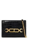 Tom Ford Embossed Crocodile Leather Mini Clutch In Black