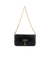 Tom Ford Mini Shoulder Bag In Stamped Crocodile Calf Leather In Black