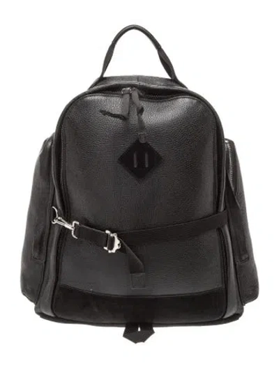 Pre-owned Tom Ford Embossed Leather Backpack In Black