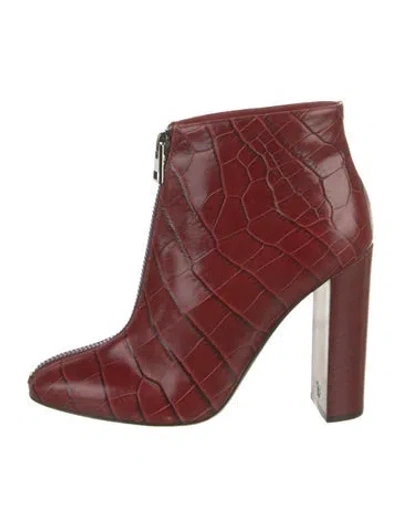 Pre-owned Tom Ford Embossed Leather Boots In Red