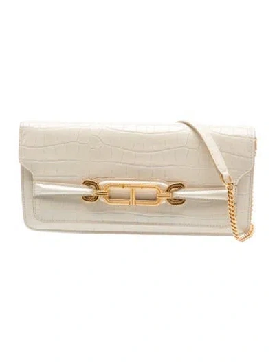 Pre-owned Tom Ford Embossed Leather Clutch In Neutrals