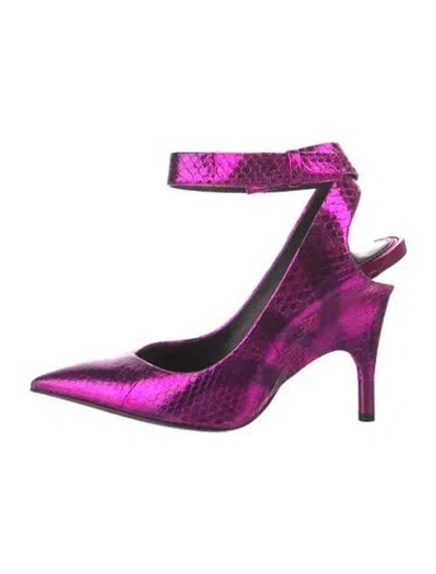 Pre-owned Tom Ford Embossed Leather Printed Slingback Pumps