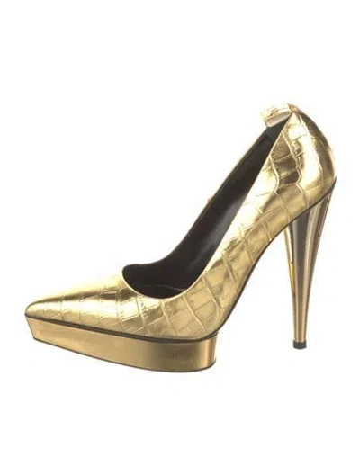 Pre-owned Tom Ford Embossed Leather Pumps