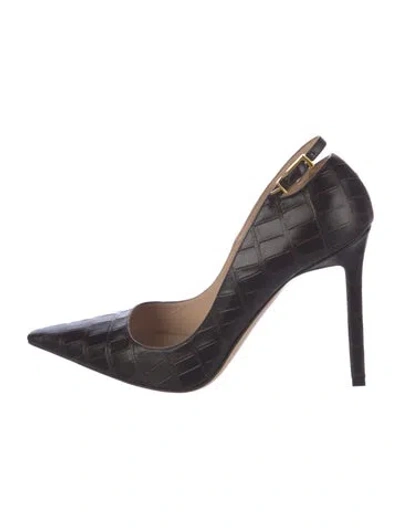 Pre-owned Tom Ford Embossed Leather Pumps In Brown