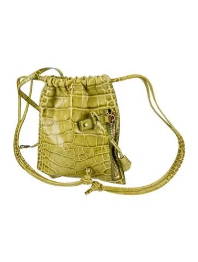 Pre-owned Tom Ford Embossed Leather Shoulder Bag In Green