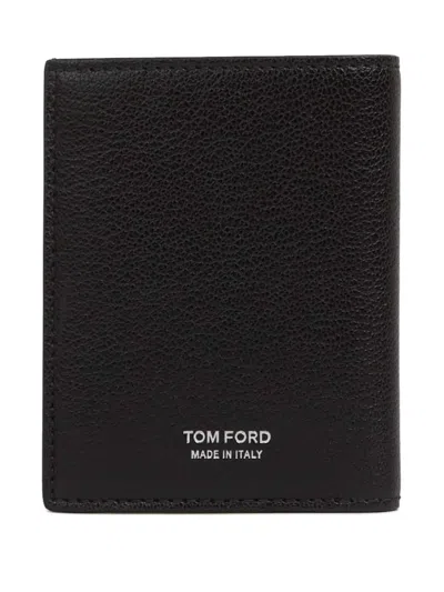 Tom Ford Embossed-logo Foldable Leather Cardholder In Multi