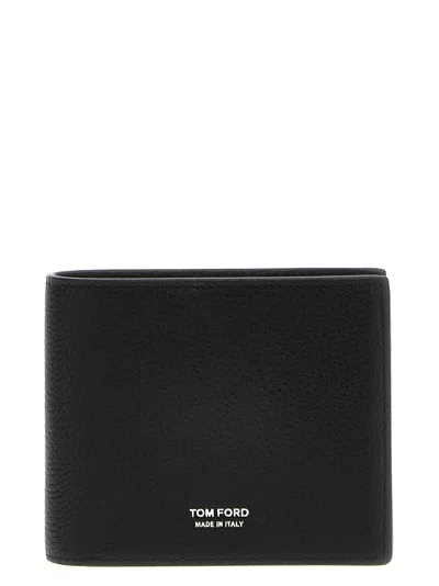 TOM FORD EMBOSSED LOGO GARNET CALFSKIN WALLET