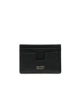 Tom Ford Embossed Logo Letter Card Holder In Black