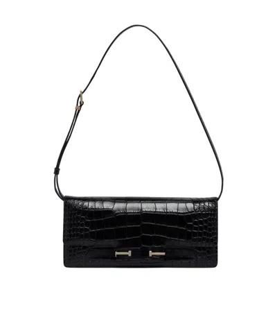 Tom Ford Embossed Shoulder Bag In Black