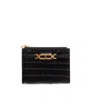 Tom Ford Embossed Whitney Zipped Card Holder In Black