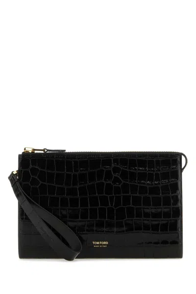 TOM FORD TOM FORD EMBOSSED ZIPPED CLUTCH BAG