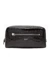 Tom Ford Rectangular Leather Beauty Case With Crocodile Texture In Brown