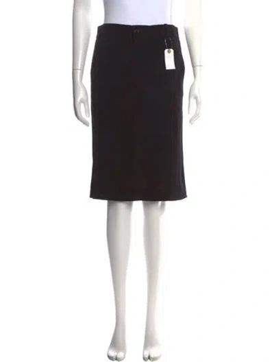 Pre-owned Tom Ford Embroidered Accent Midi Length Skirt In Black