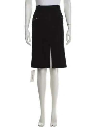 Pre-owned Tom Ford Embroidered Accent Midi Length Skirt In Black