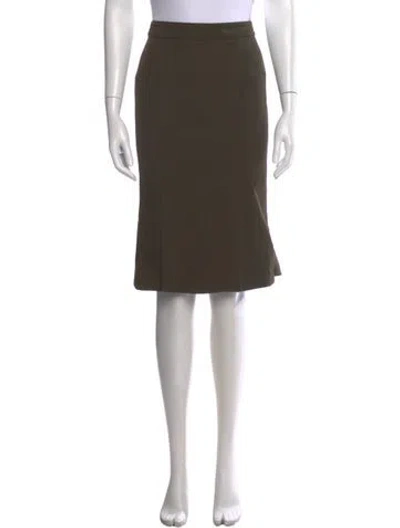 Pre-owned Tom Ford Embroidered Accent Midi Length Skirt In Green