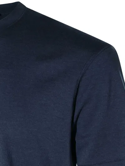 Tom Ford Embroidered Logo Crewneck T-shirt In Blue