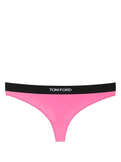 Tom Ford Embroidered-logo Thing In Pink