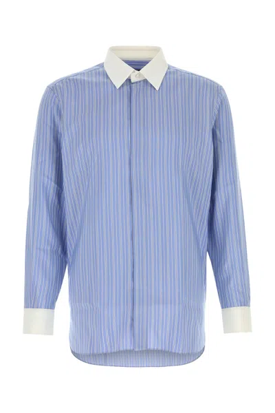 Tom Ford Embroidered Silk Shirt In Blue