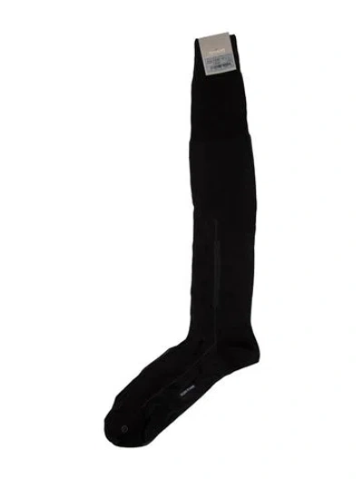 Pre-owned Tom Ford Embroidery Rib Socks In Black