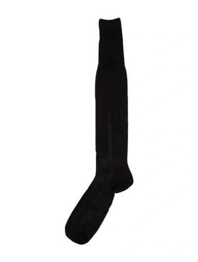 Pre-owned Tom Ford Embroidery Rib Socks In Black